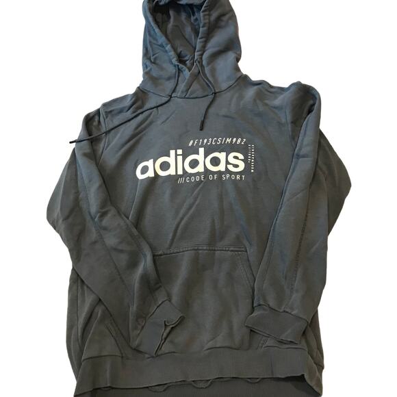 Adidas Blue Grey Hoodie, Men's M - Picture 1 of 3